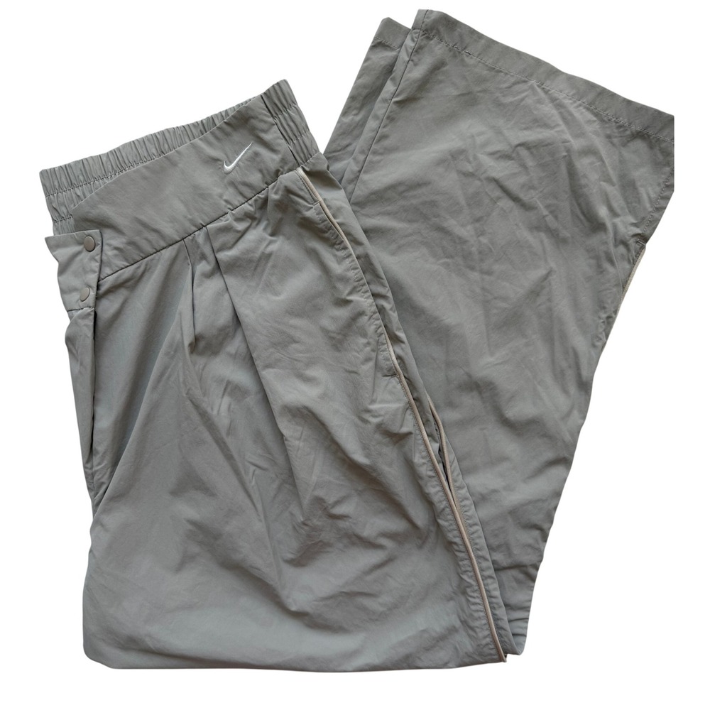 Nike Sportswear Asymmetrical Wrap Waist Wide Leg Pants Grey XXL Nylon Track